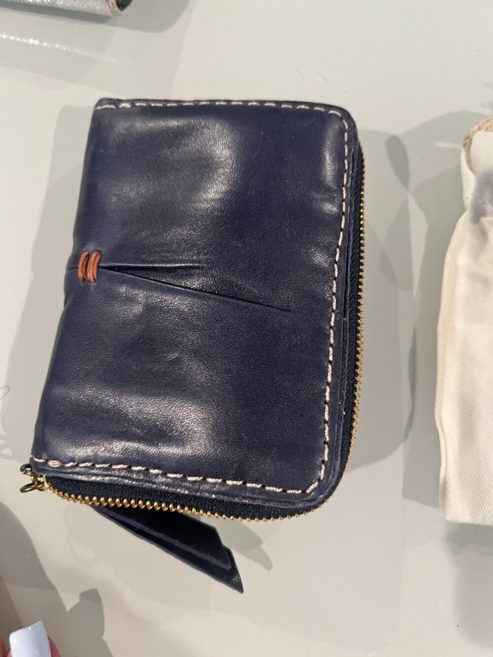 49 Square Miles NWOT Clingy - Navy Leather Zip Around Wallet Clutch w/ Dust Bag